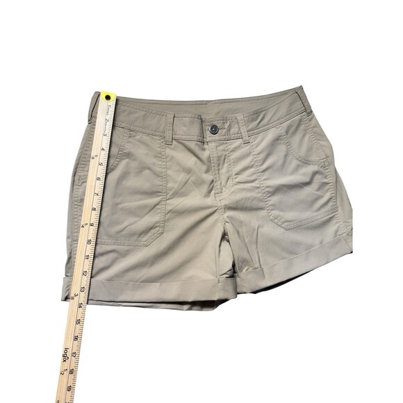 The North Face Women’s Khaki Nylon Stretch Shorts Size 10 Outdoor Hiking Cuffed - Picture 9 of 12